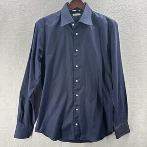 Suitsupply Dress Shirt Mens 15.5 40 Blue Traveller Slim Fit Button Up Business